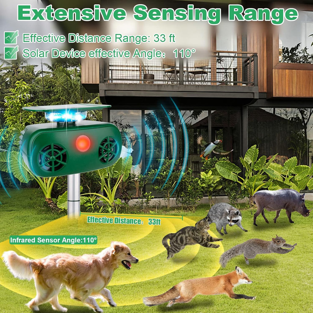 Ultrasonic Solar Powered Animal Repellent with Motion Sensor C2885