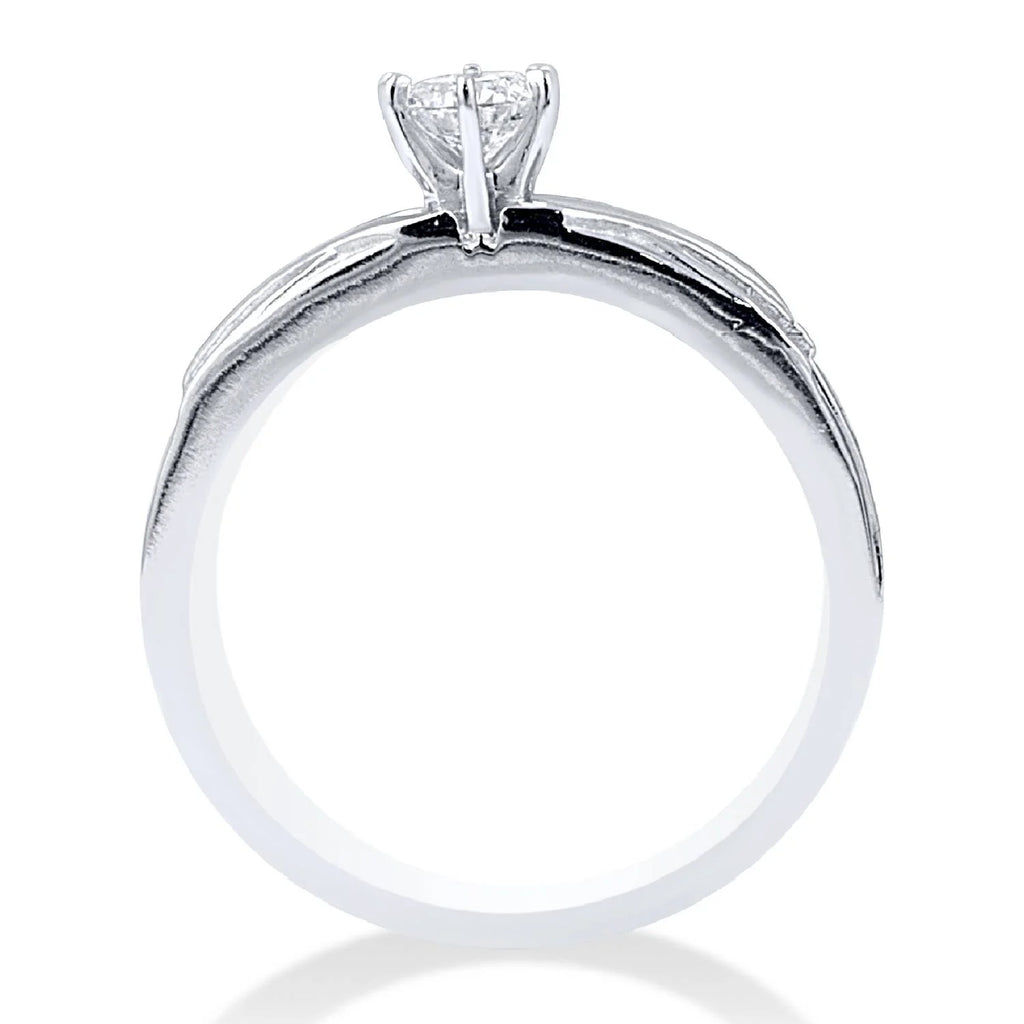14K White Gold Diamond Engagement Ring Set D787