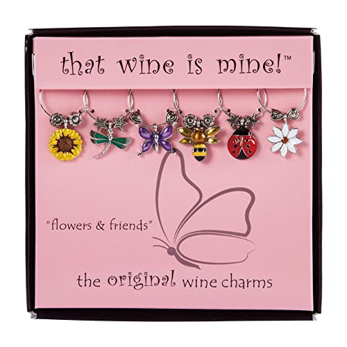 Multicolor Set of 6 Wine Charms F537510