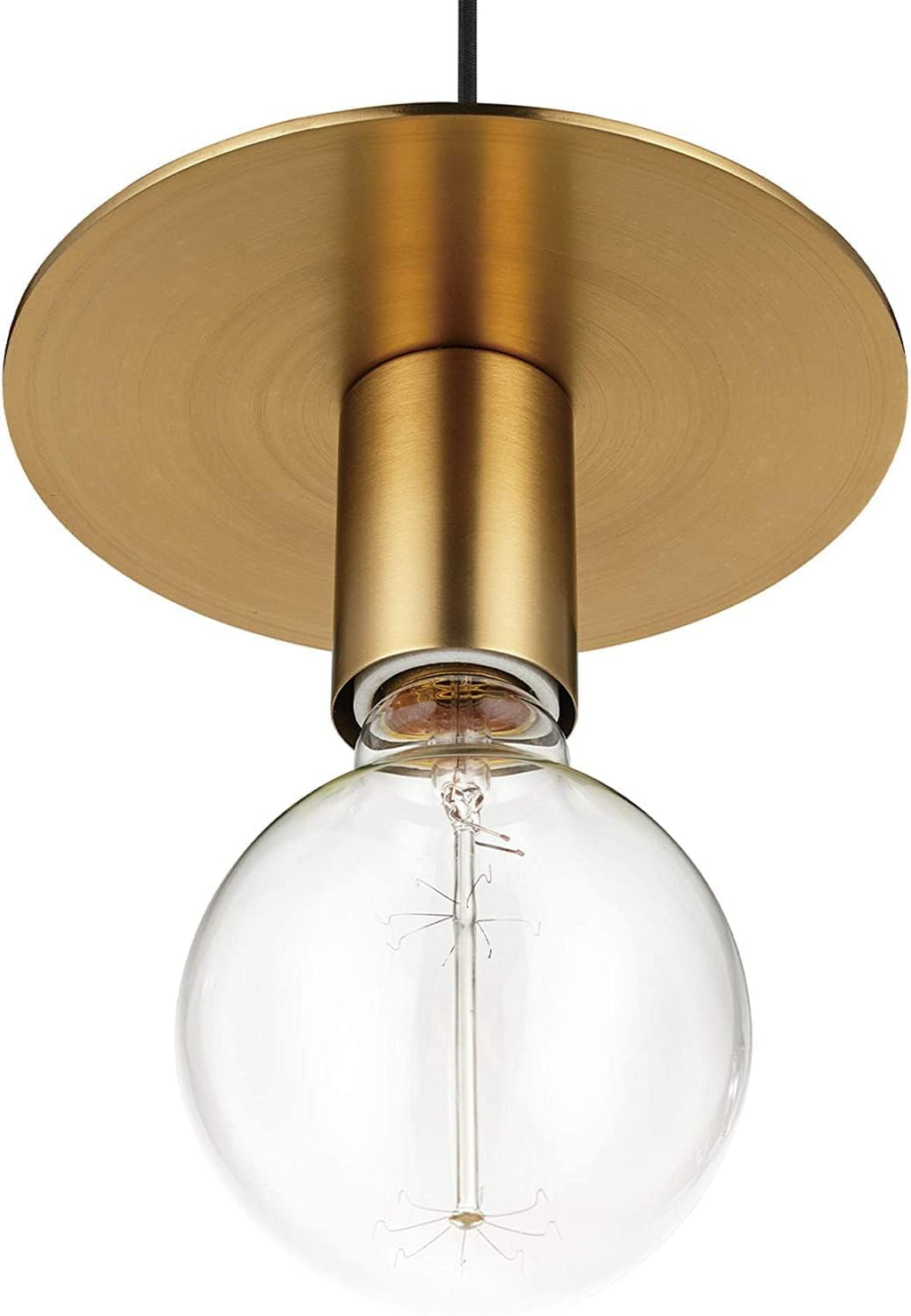 Matte Brass Gold Fabric Cord Plug-in Pendant Lighting D4388