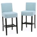 Light Blue Fabric Bar Stool Set of 2 O97642