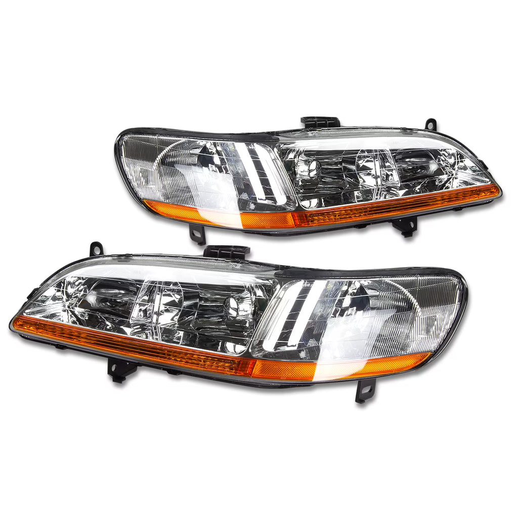 OE Style Headlight Chrome Housing Amber Corner Headlamp Left + Right A880781