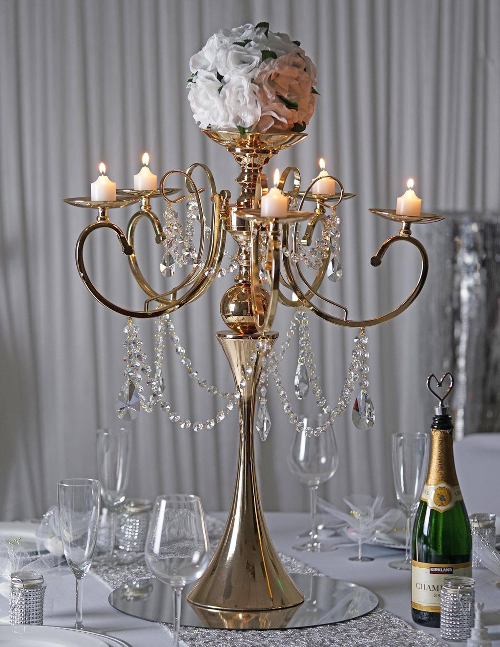 Gold Metal Candle Holder Candelabra Q70201