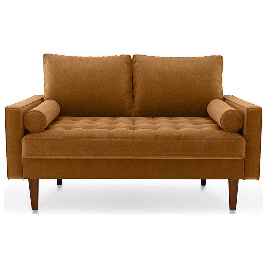 Ginger Brown Velvet Loveseat U41981