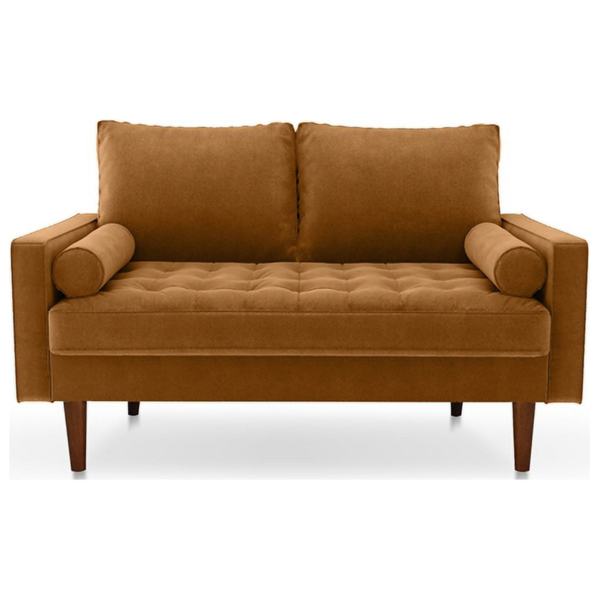 Ginger Brown Velvet Loveseat U41981