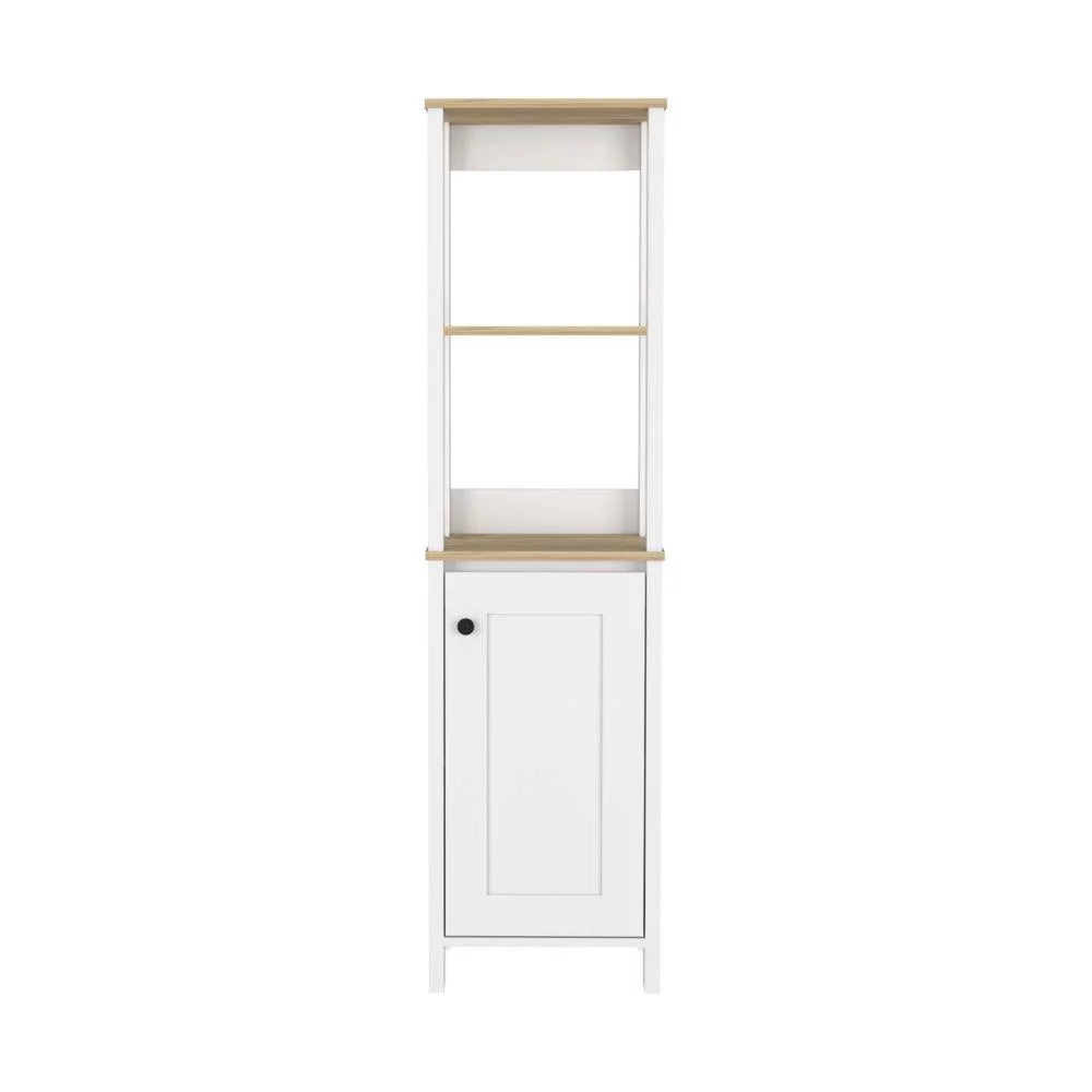 Light Oak & White Single Door Cabinet G592