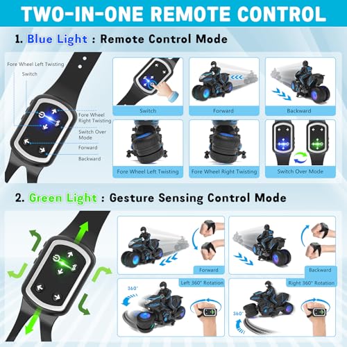 Remote Control Motorcycle Toys with RGB Wheels Lights U144639