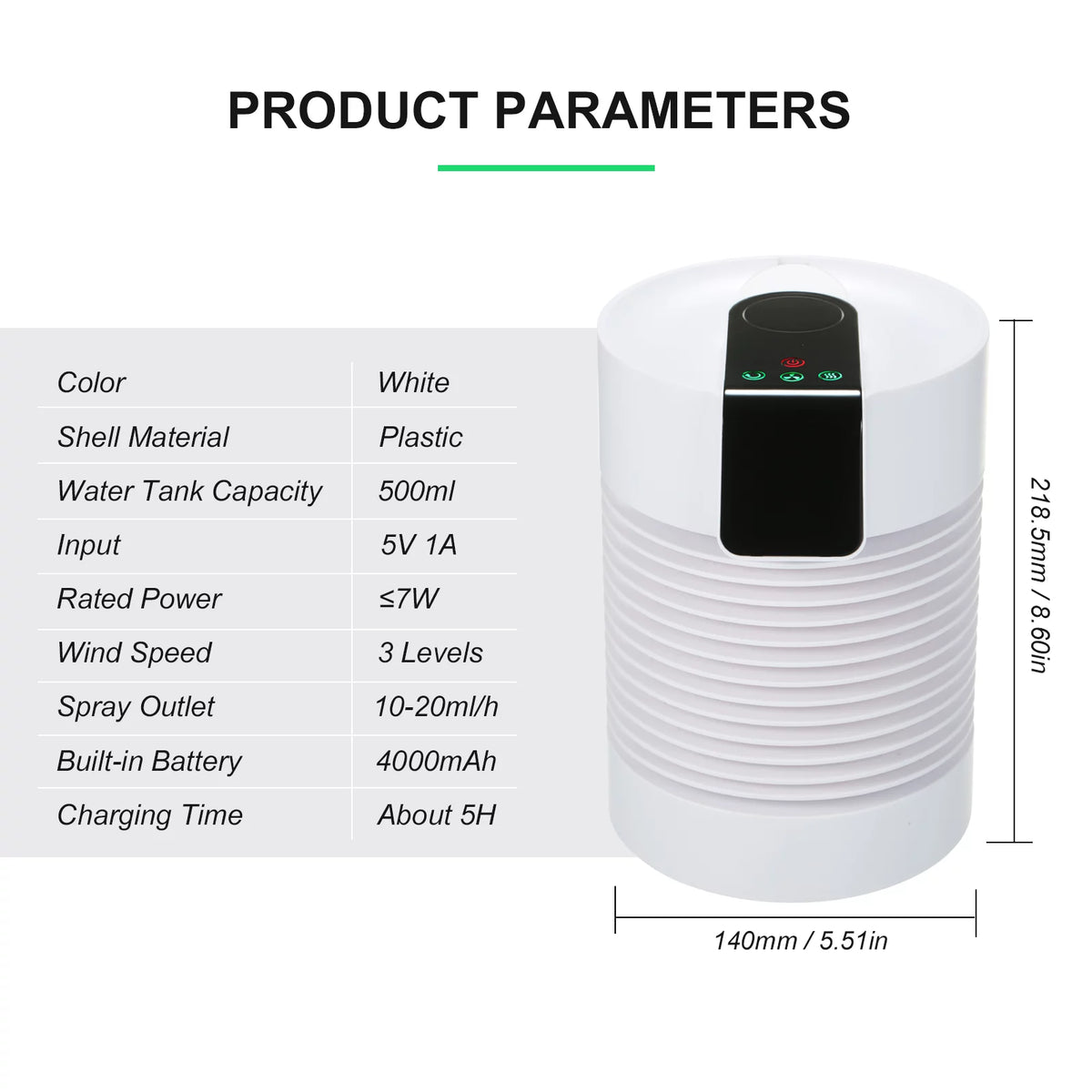 Touch Control 360-degree Rotatable Personal Air Cooler Humidifier Z561