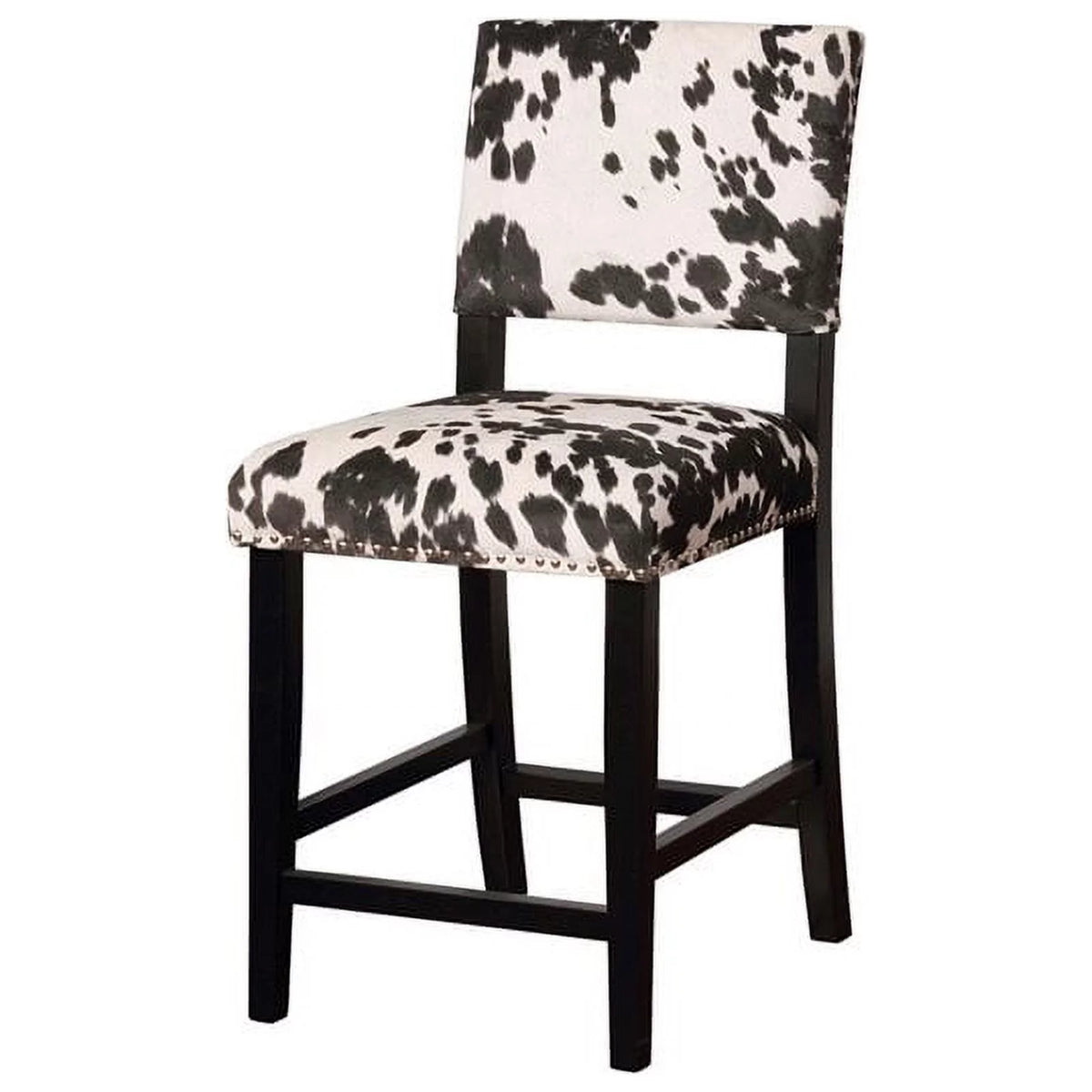 2 Piece Cow Print Wood Counter Stool Set I944545
