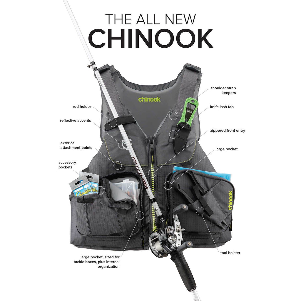 Charcoal Large/XL Fishing Kayak Lifejacket S198