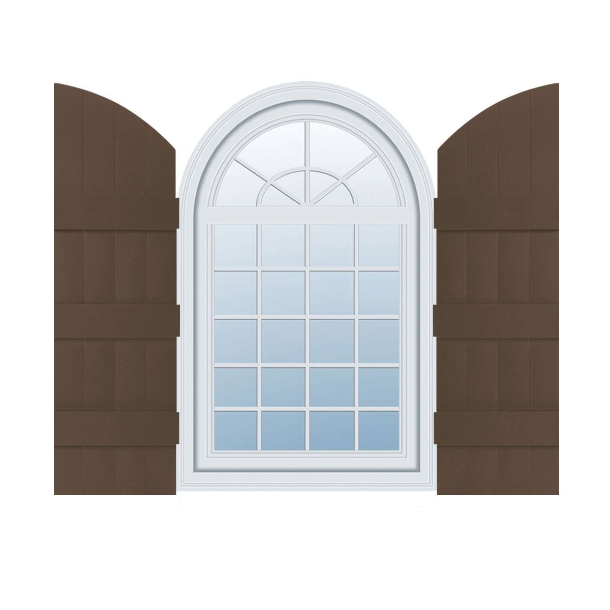 14 inchw x 73 inchh Vinyl Shutters with Archtop N34422