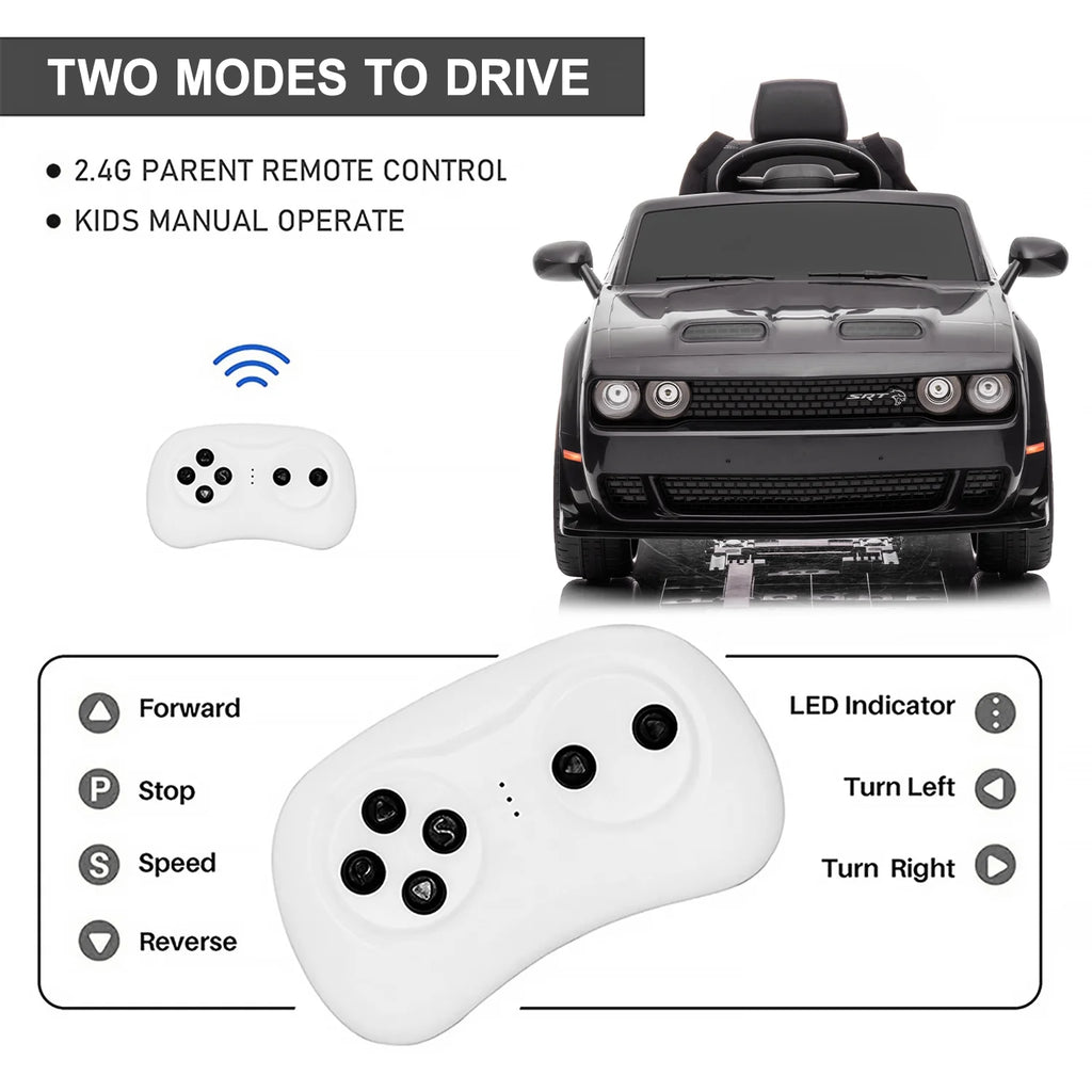 12 V Powered Ride On Car with Remote Control, Black J748263