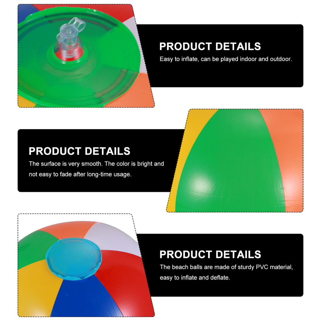 12 Pcs Inflatable Beach Balls Pool Toys Q3963