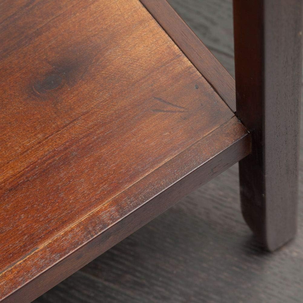 Brown Mahogany Acacia Wood Accent Table Y56500