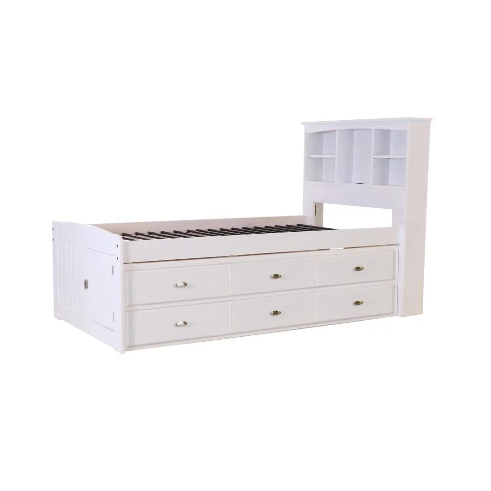 Solid Pine Bed in Casual White O7988