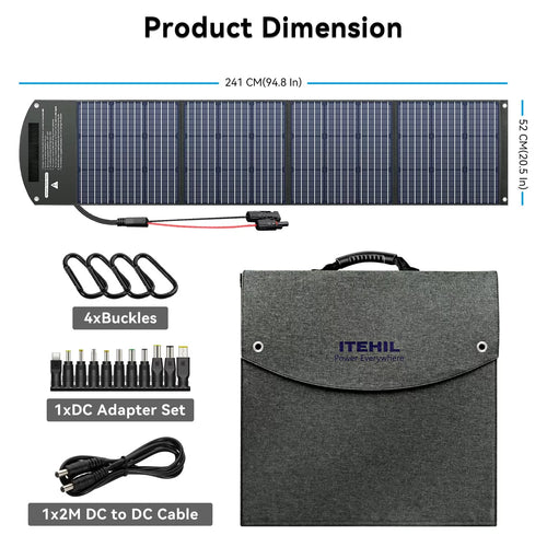 160 Watt Foldable Monocrystalline Waterproof Solar Panel H238957