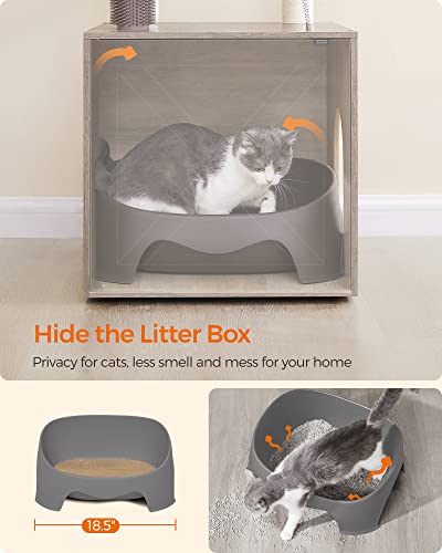 Cat Tree with Litter Box Enclosure Q774