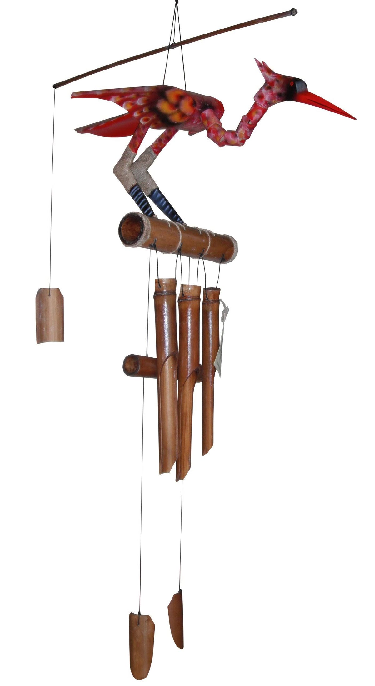 Scarlet Bobbing Head Bamboo Wind Chime E63695