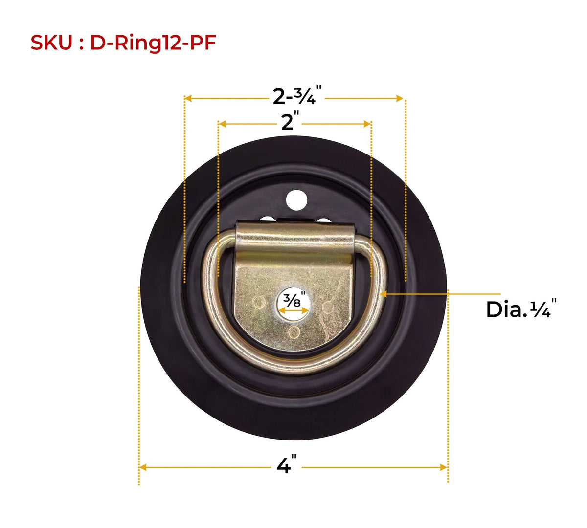 10 Pack Recessed D-Ring Tie-Down Anchor with Plastic Pan Fittings G5885