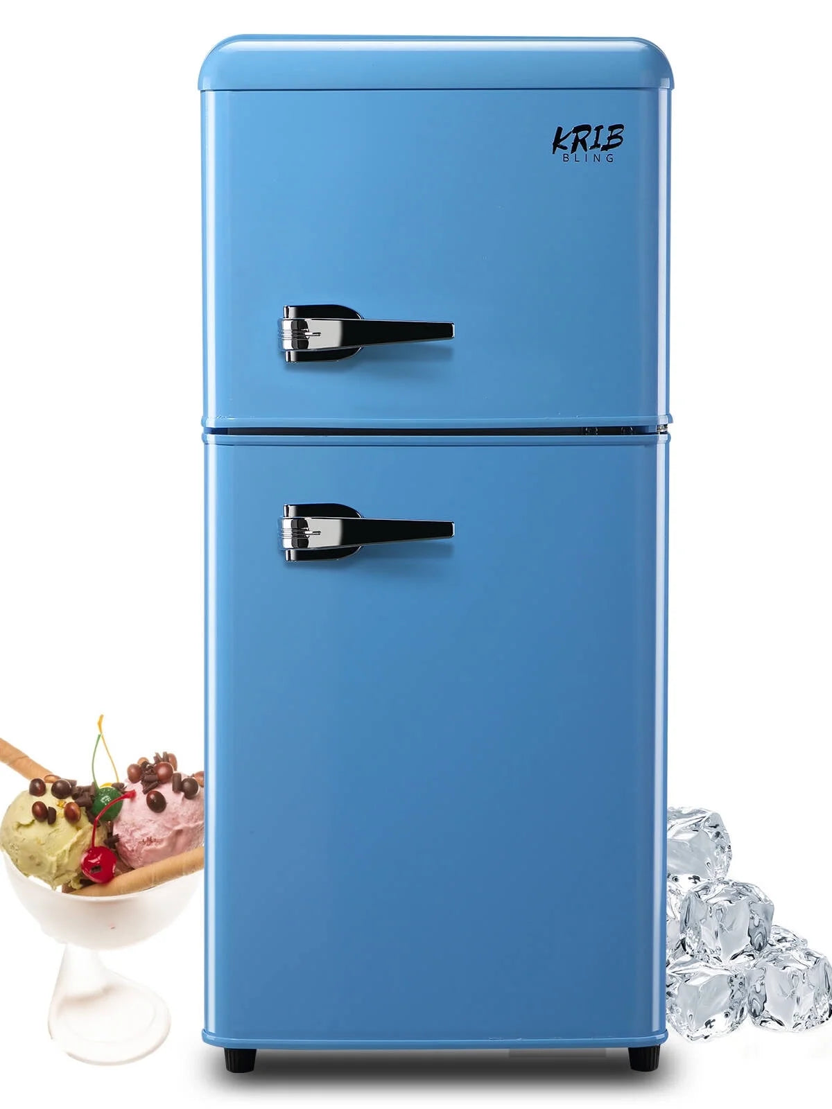 3.5 Cu.ft Black Mini Fridge with Freezer Q132