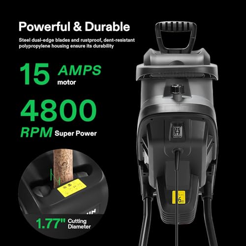 15-Amp Electric Wood Chipper Shredder with 50L Collection Bag H72748