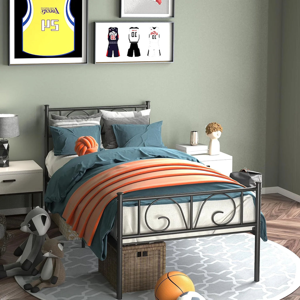Twin Size Bed Frame with Headboard and 12 Inch Storage L97341