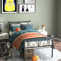Twin Size Bed Frame with Headboard and 12 Inch Storage L97341