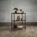 3 Shelf Smoked Oak Finish Black Bookcase H411375