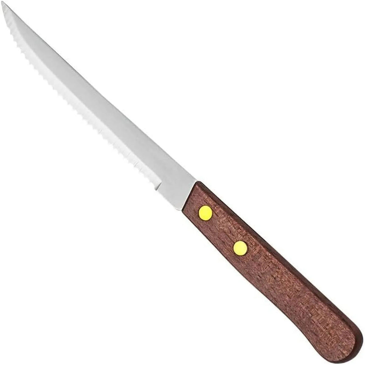 4-1/4-Inch Stainless Steel Serrated-Edge Steak Knives with Wooden Handles K13805