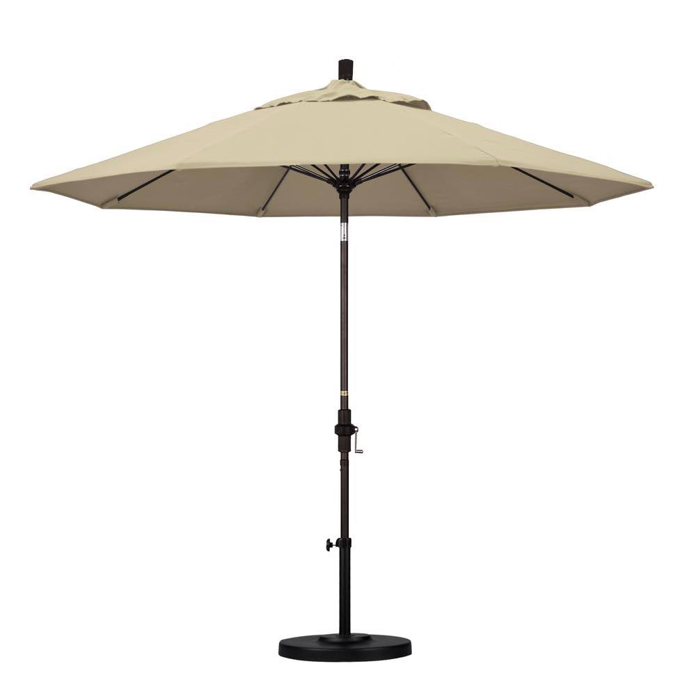 9 Feet Fiberglass Market Umbrella Collar Tilt Bronze/Pacifica/Beige A510983