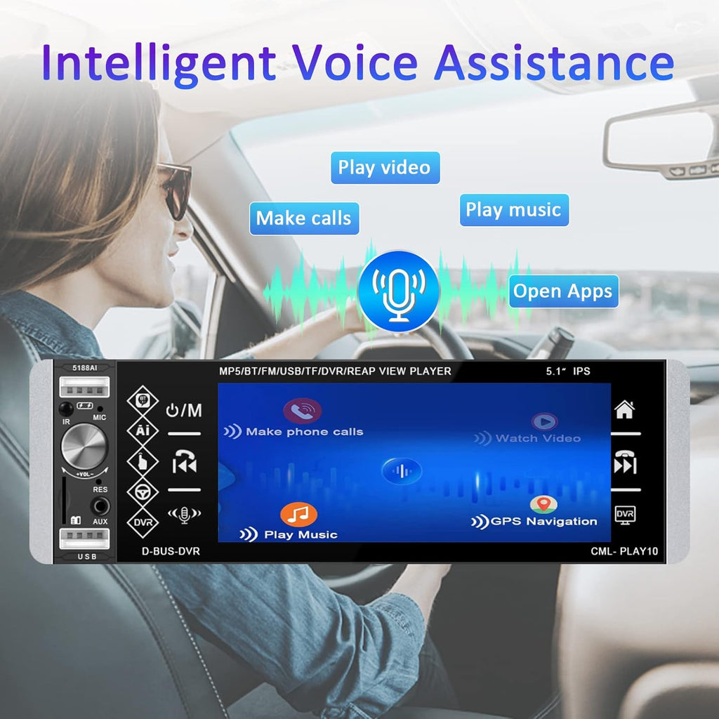 5.1 Inch HD Single Din Touchscreen Car Stereo with Bluetooth Backup Camera Z466