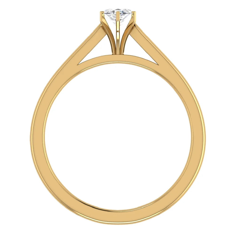 18K Gold Marquise Solitaire Engagement Ring 0.50 Carat GIA Certified Y745478