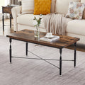 Rectangle Coffee Table with Metal Frame, Rustic Brown P81753
