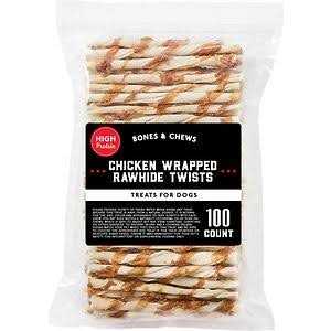 Chicken Wrapped Rawhide Twist Dog Treats A2287