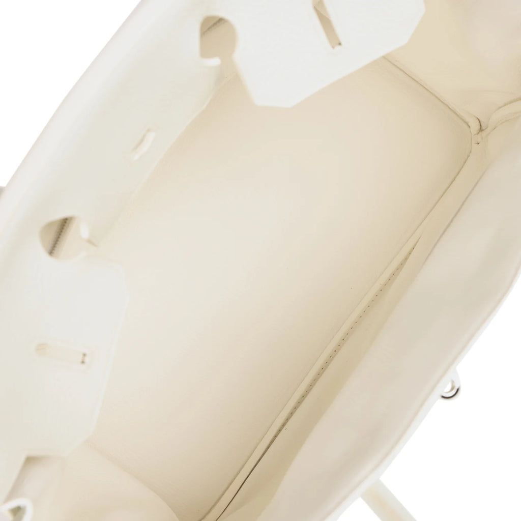 White Togo Leather Handbag T9175