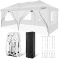 10' x 20' Pop Up Canopy Tent with 6 Removable Sidewalls and Carry Bag, White Y84331