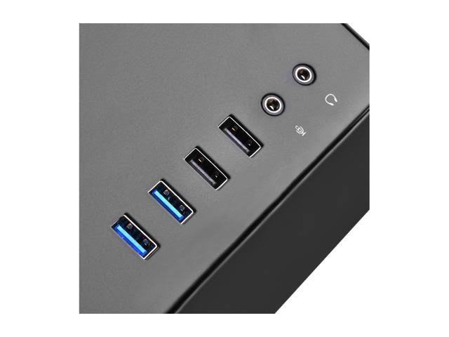 Black Computer Case with Tempered-Glass Side Panel J116