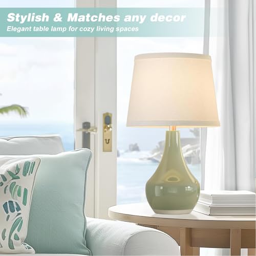 Modern Ceramic Table Lamps Set of 2 Grey Q642