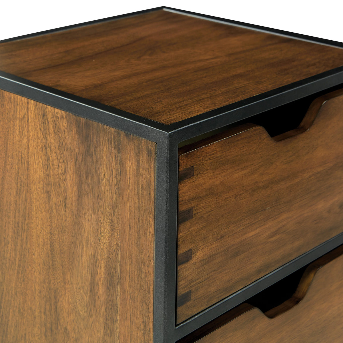 Walnut Storage Cabinet with 3 Drawers F488120