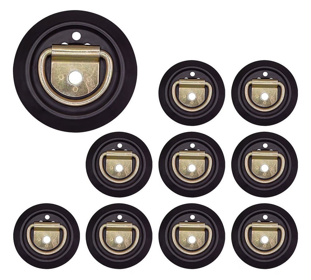 10 Pack Recessed D-Ring Tie-Down Anchor with Plastic Pan Fittings G5885