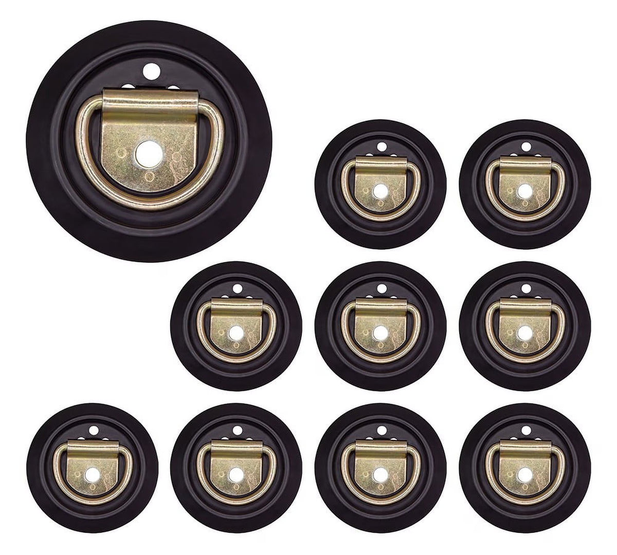 10 Pack Recessed D-Ring Tie-Down Anchor with Plastic Pan Fittings G5885