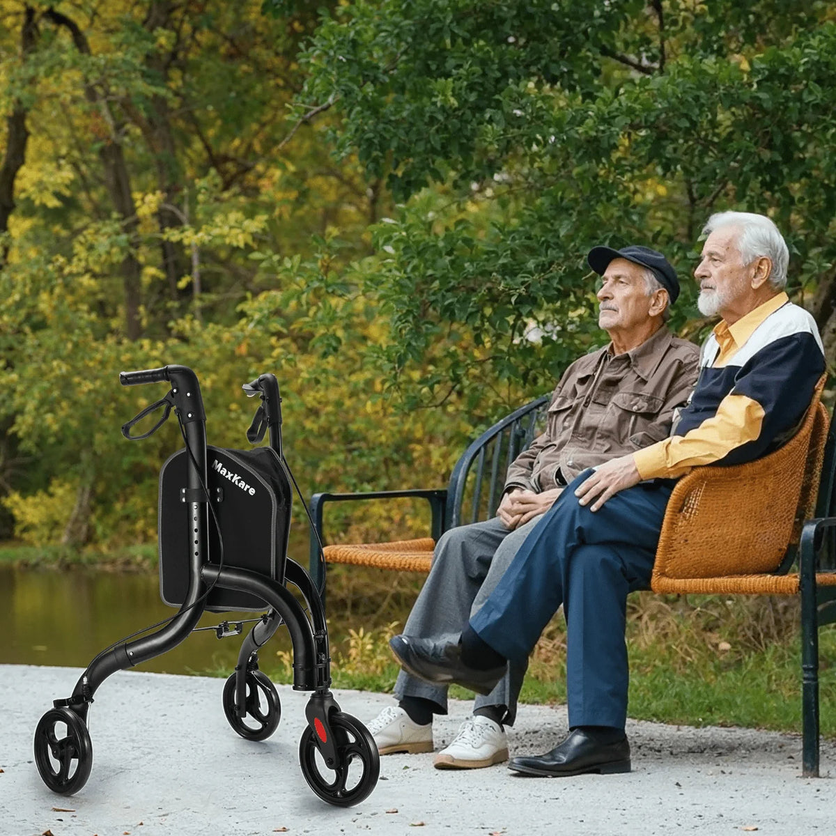 3-Wheel Foldable Rollator Walker with 8'' Wheel U327