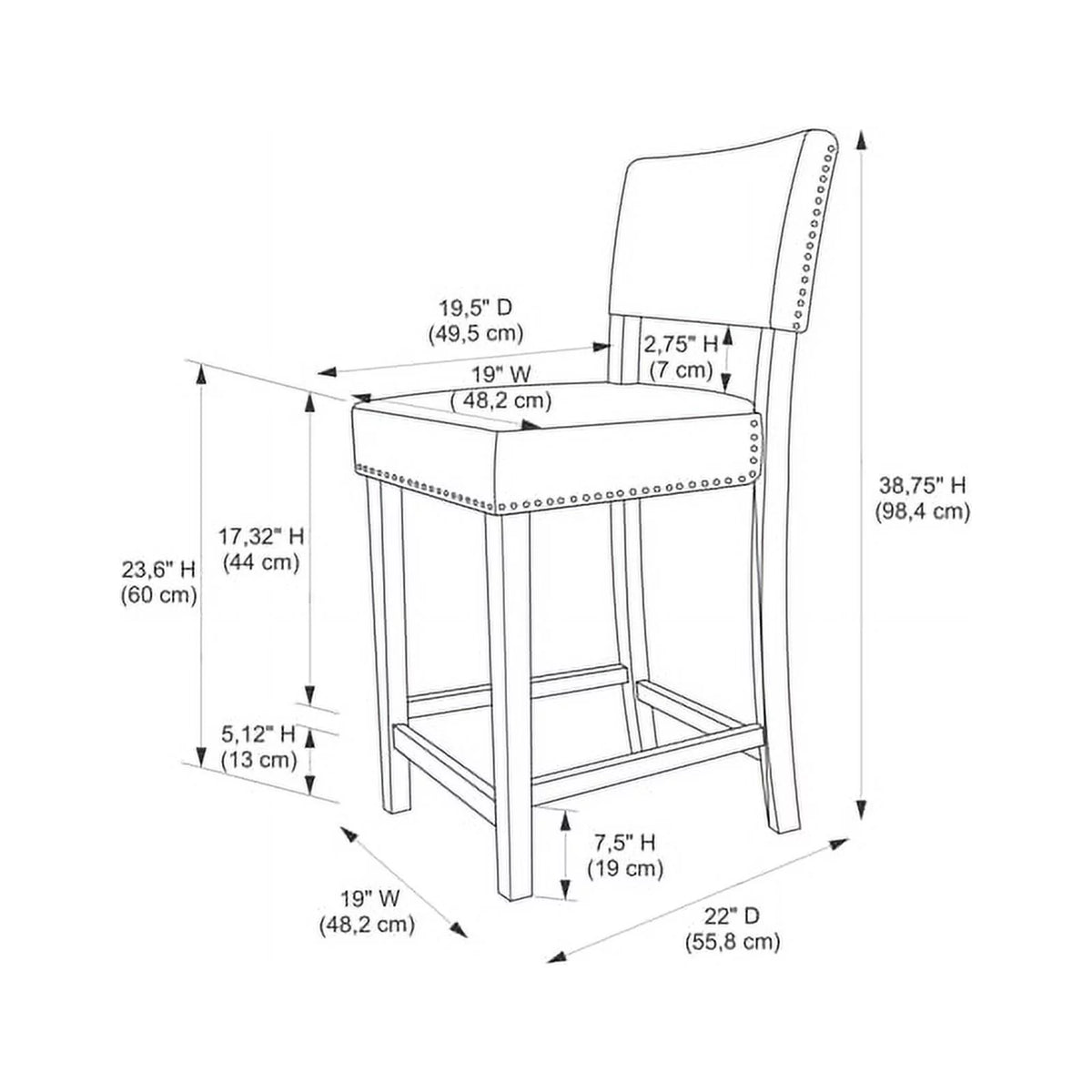 2 Piece Cow Print Wood Counter Stool Set I944545