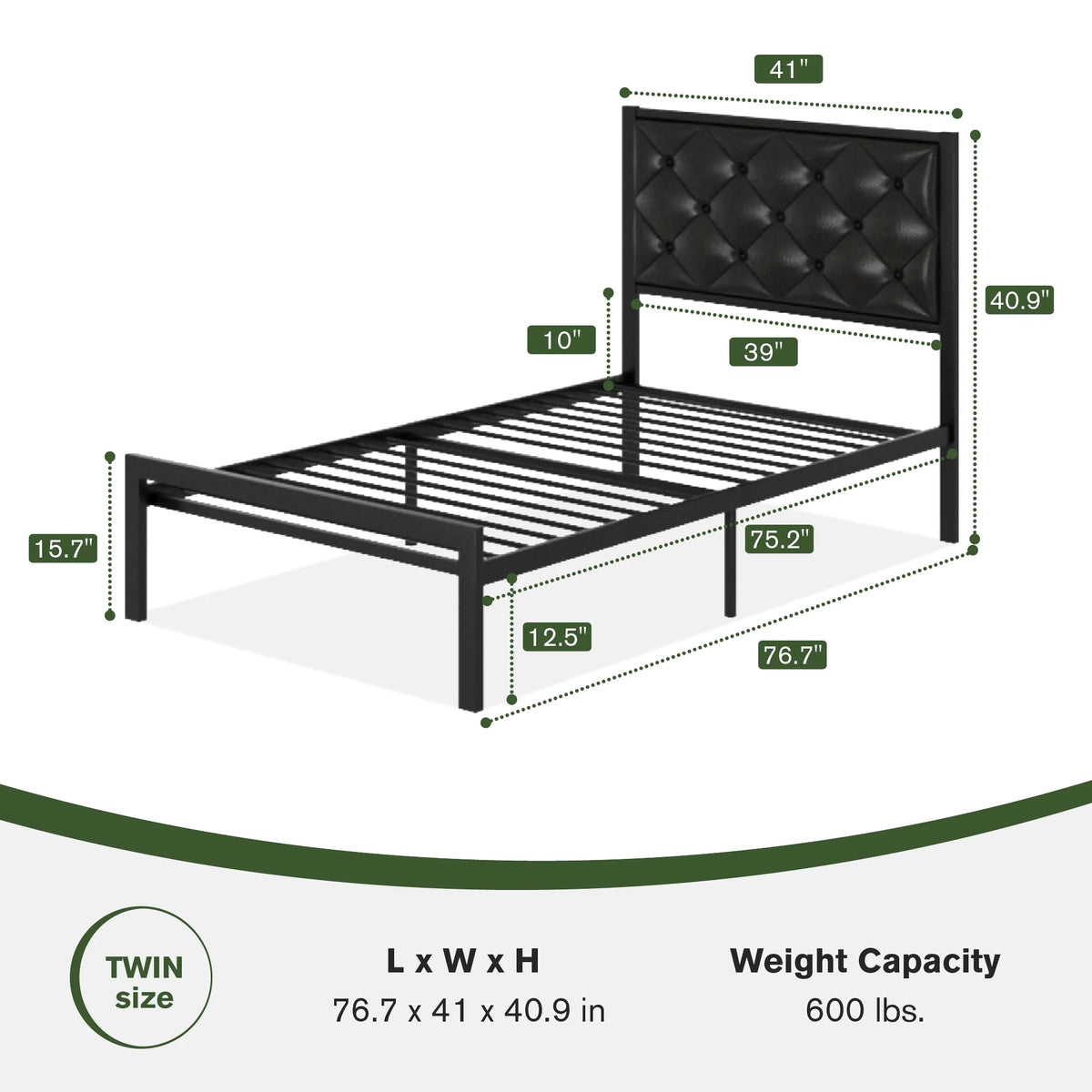 Queen Size Metal Platform Bed Frame with Headboard & Underbed Storage N99763