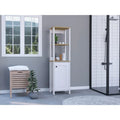 Light Oak & White Single Door Cabinet G592
