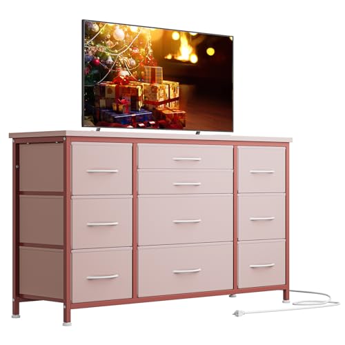 Black 10 Drawer Dresser with Power Outlet O82968