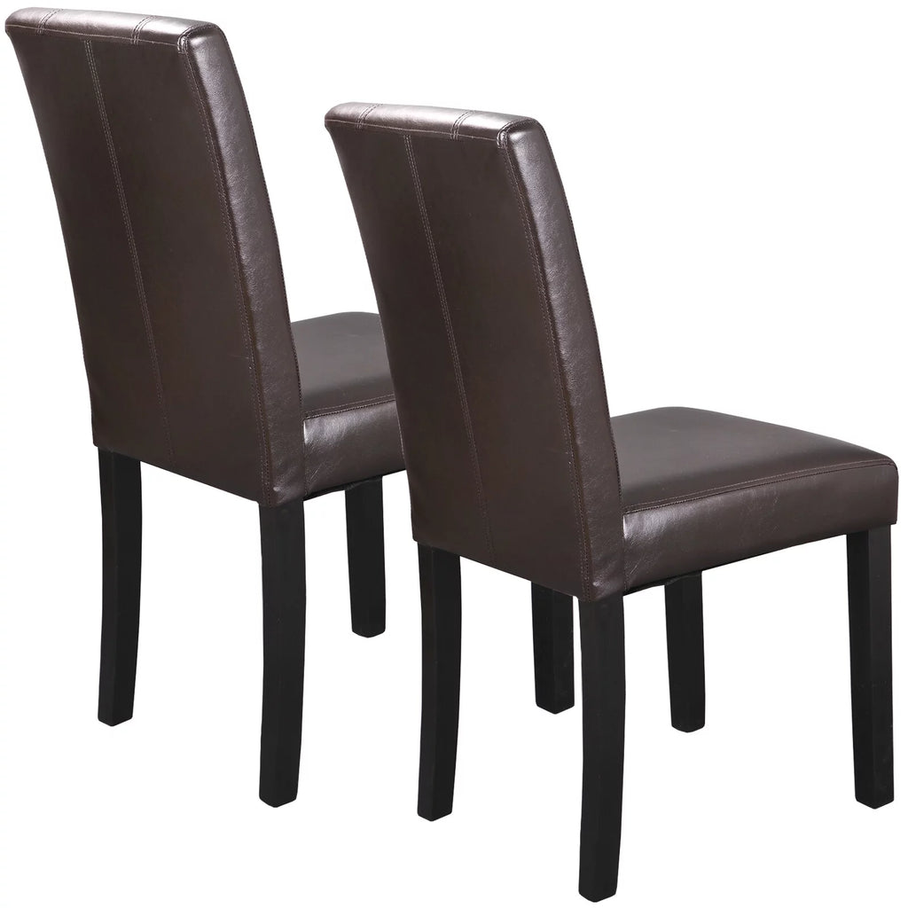 2 Pack Brown Leather Dining Chair C98055