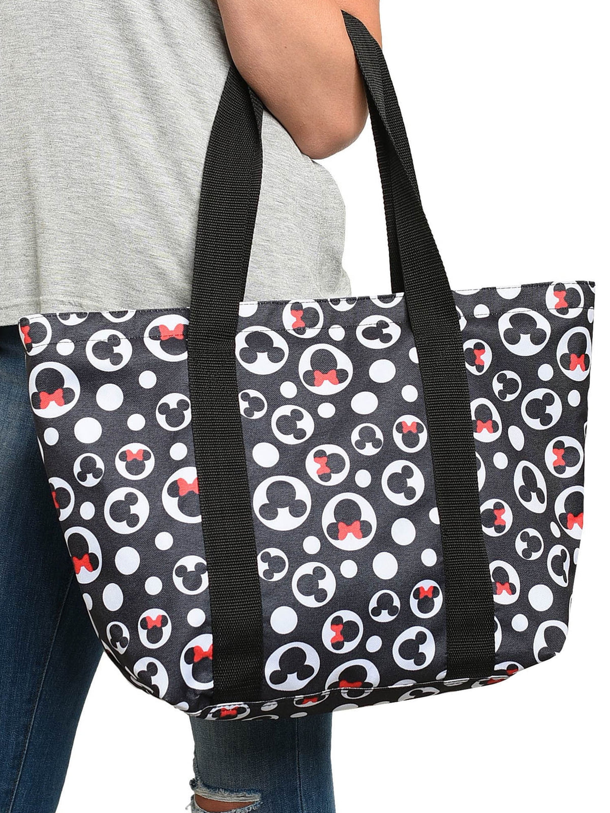 Black Zippered Tote Bag Z418