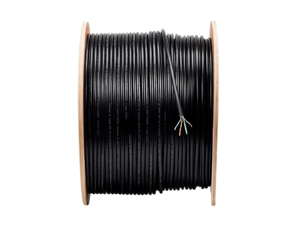1000ft Cat5e Bulk Bare Copper STP 24AWG Outdoor Direct Burial Solid Cable G568
