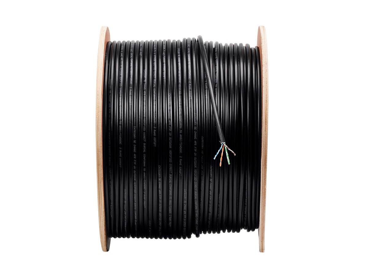 1000ft Cat5e Bulk Bare Copper STP 24AWG Outdoor Direct Burial Solid Cable G568